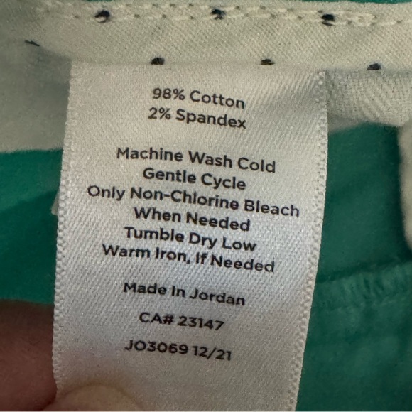 Talbots perfect skimmer slim legs cropped pants size 6 teal blue - Picture 8 of 10